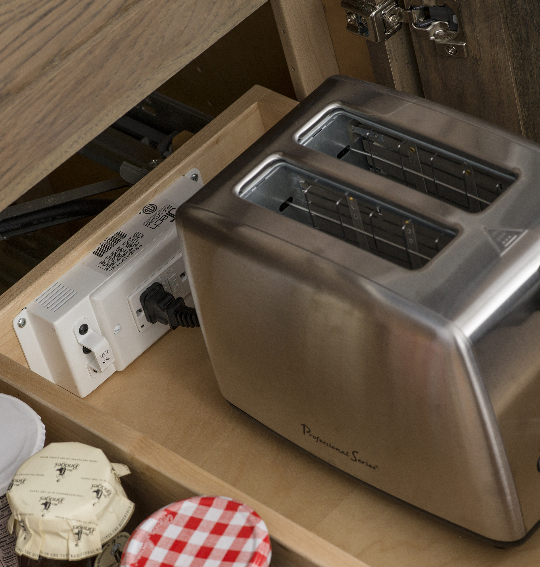 Roll-Out Shelf with a Charging & Power Station